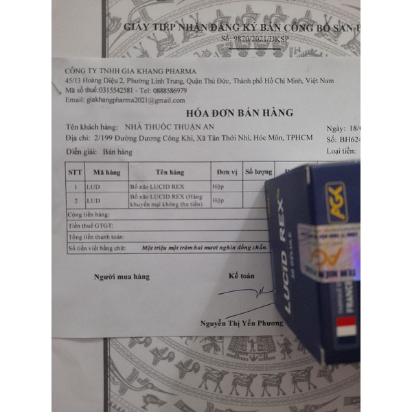 Lucid Rex_viên uống bổ não,hoạt huyết,tăng cường lưu thông máu não,cải thiện tình trạng suy giảm trí nhớ.Lọ 30 viên