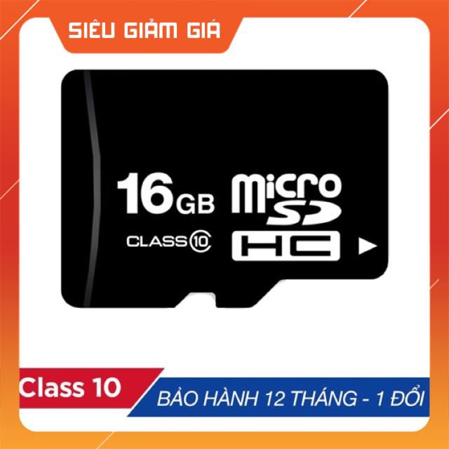 Thẻ nhớ MicroSD 16GB 8GB Class 10 tốc độ cao (Đen) - Bảo hành 12 tháng