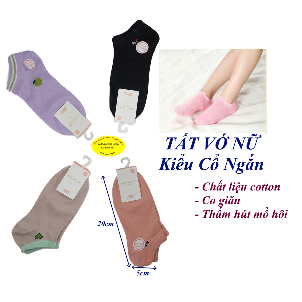 Tất Vớ nữ Kiểu cổ ngắn Beihaomp Cotton Socks Womens In hình bất kỳ Chất liệu cotton co giãn, Mềm mại, Bảo vệ đôi chân