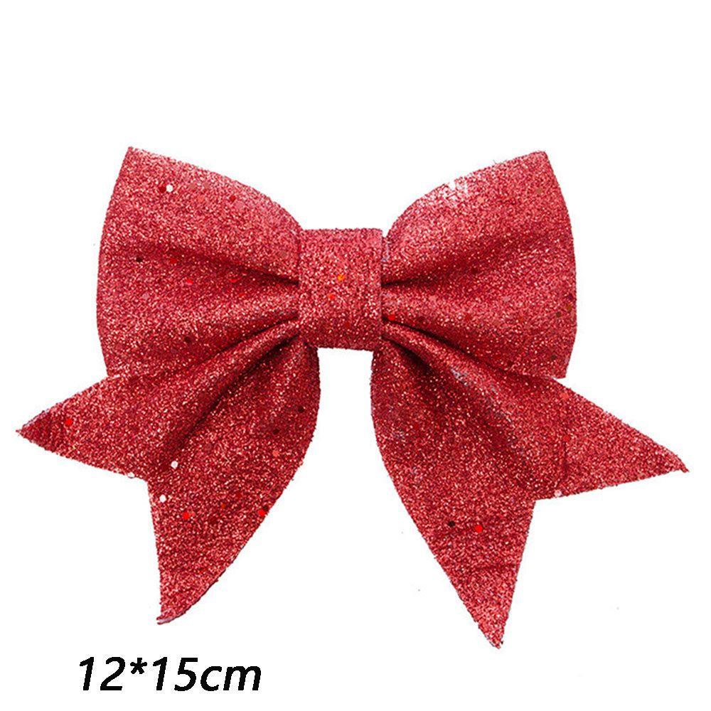 MUVAKO Christmas Bow Shiny Christmas Tree Pendant Hanging Decoration Large|Shiny Bow