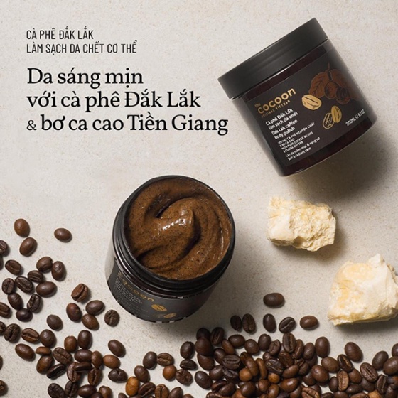 Combo 2 Hủ Cà Phê Đắk lắk Làm Sạch Da Chết COCOON 200ml (Dak lak coffee body polish)