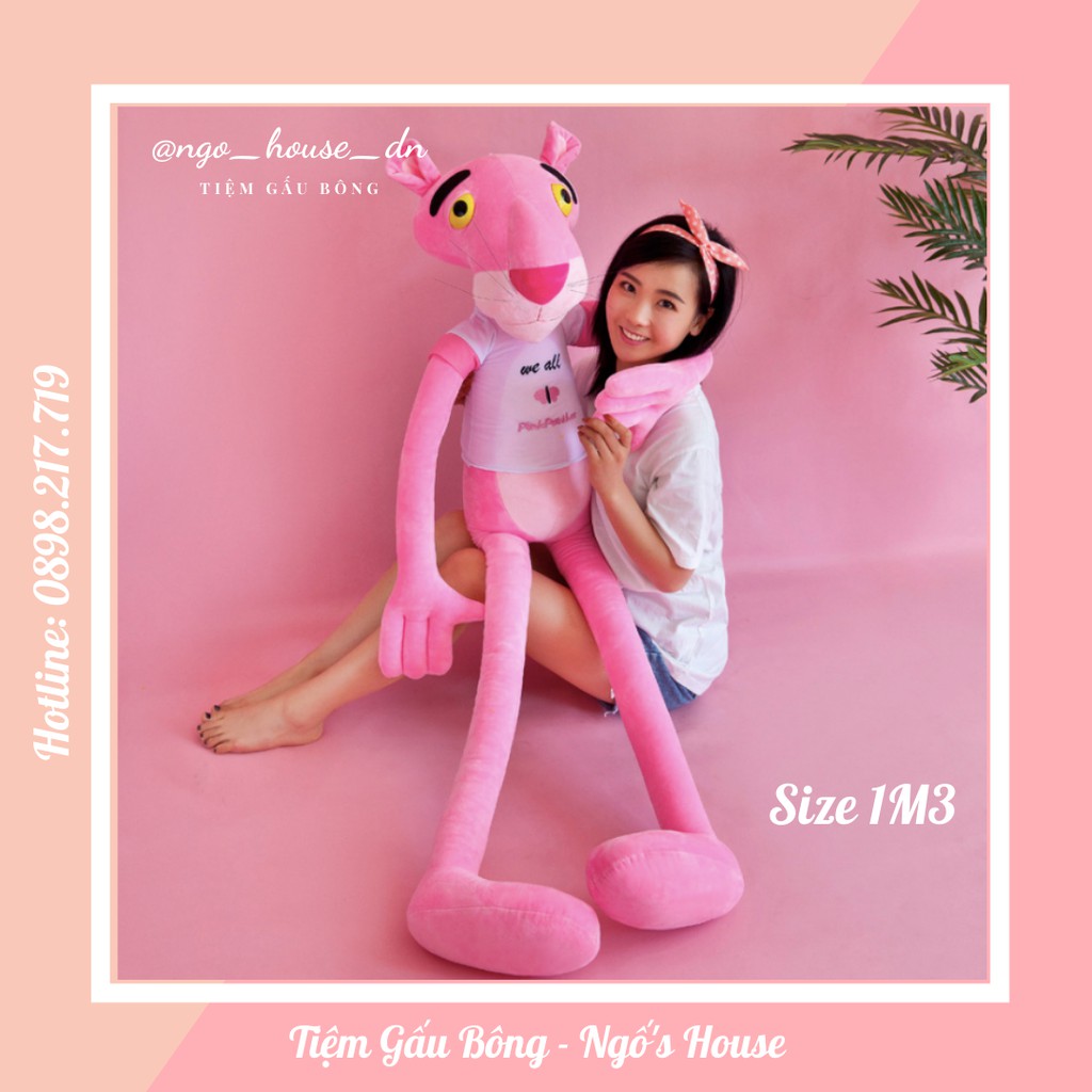 Gấu Bông Báo Hồng Mang Áo Pink Panther – Đồ chơi trẻ em