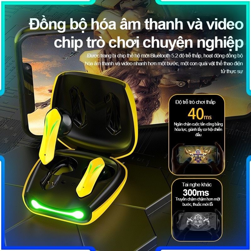 Tai Nghe Bluetooth Gaming 5.2 Tai Nghe Không Dây K98 Plus Âm Trầm Đầy Đủ Loại Bỏ Tiếng Ồn HiFi Stereo