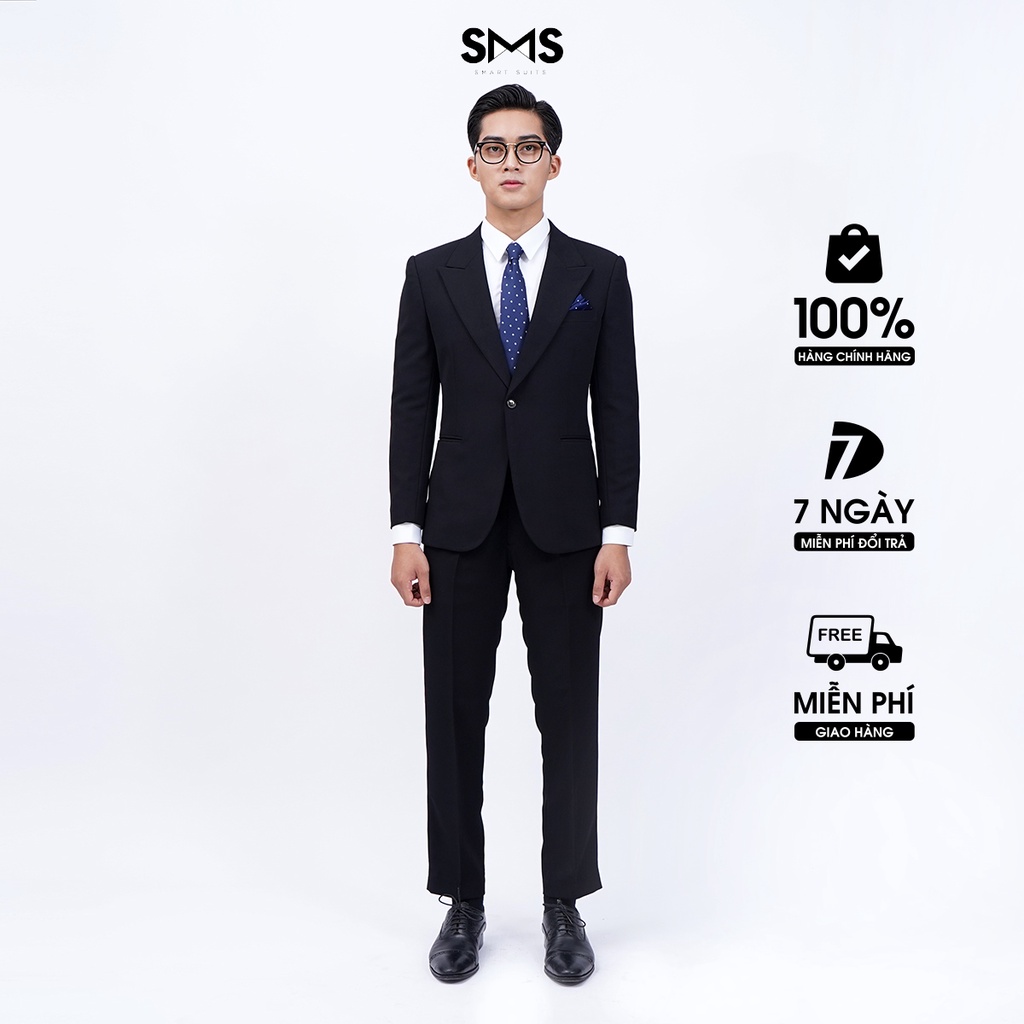 Vest nam đen 1 khuy, suits sartorial, chuẩn form Smart Suits