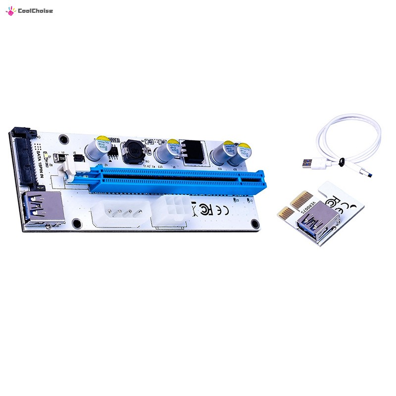 Card Chuyển Đổi Pci-E Pci Express Riser Card 1x Sang 16x Usb 3.0 Sata Sang 4pin Ide Molex 6 Pin Cho Bitcoinng