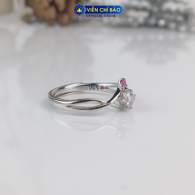 Nhẫn bạc nữ đính đá phong cách chất liệu bạc s925 thời trang phụ kiện trang sức nữ Viễn Chí Bảo N400175