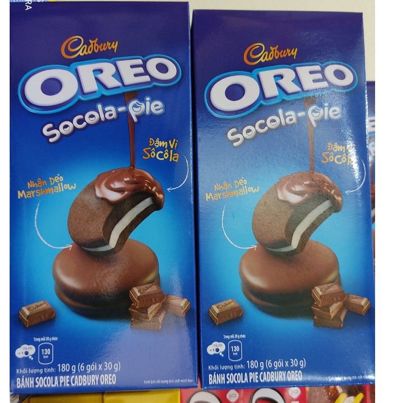 Bánh Oreo Socola pie nhân dẻo Marshmallow hộp 180g