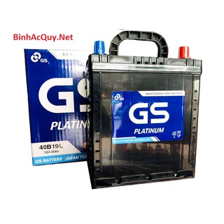 BÌNH ĐIỆN ẮC QUY GS MF 40B19L (12V - 35AH) cho ô tô Kia Morning, Forte, Mitsubishi X-Spander, Honda City, Jazz