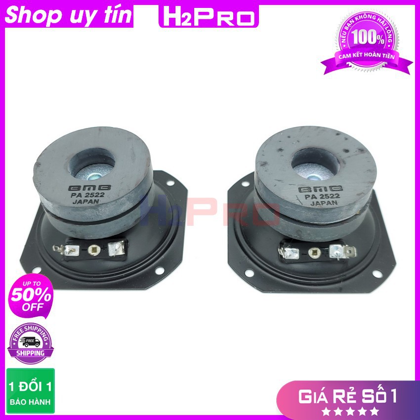Đôi Loa Treble Bmb, 2 Loa Treble Giấy Bmb PA2522 Japan Vuông 83x83mm, 60W-8 Ôm-Từ Kép-Coil 1.4 (Tặng Cặp Tụ)-H2Pro Audio