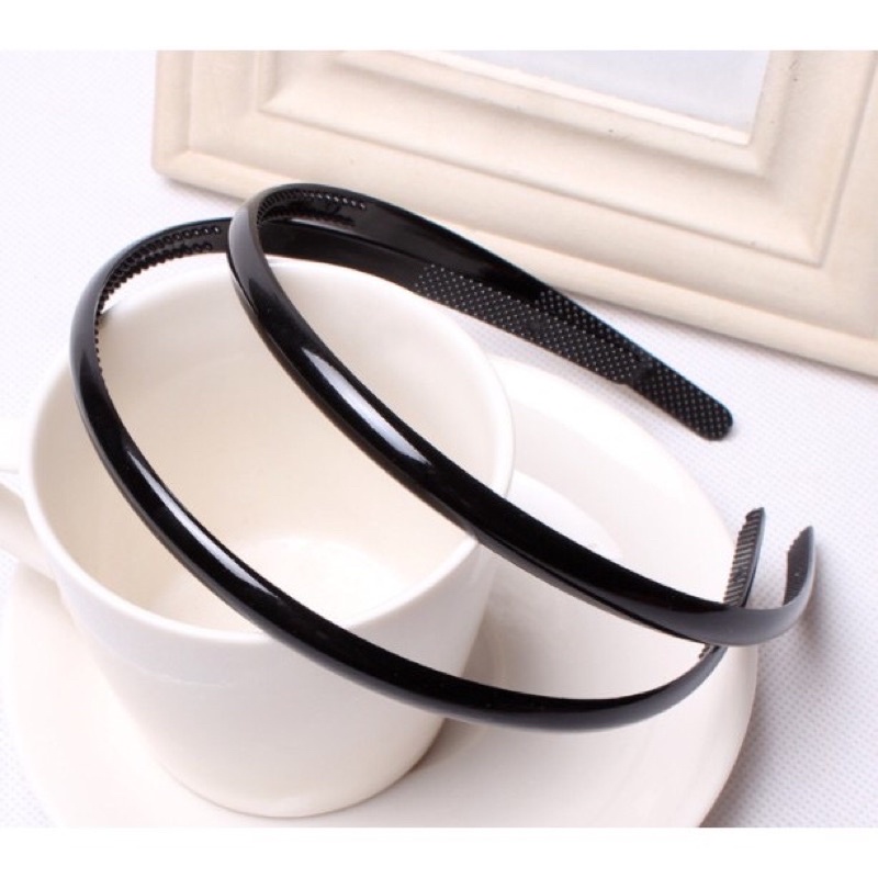 Bờm Cài Tóc Retro Hoạ Tiết Trơn Phong Cách Hàn Quốc