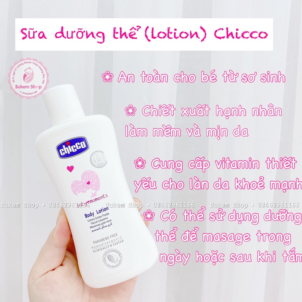 Sữa dưỡng thể chiết xuất Hạnh nhân Chicco 200ml