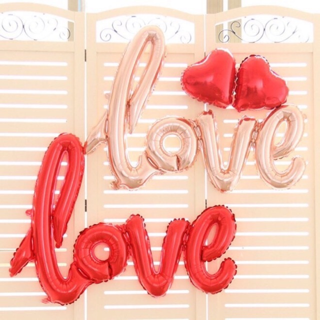 Chữ Love Liền Tráng Nhôm Trang Trí Phòng Cưới Sinh Nhật size to ( 60x106cm) chọn màu