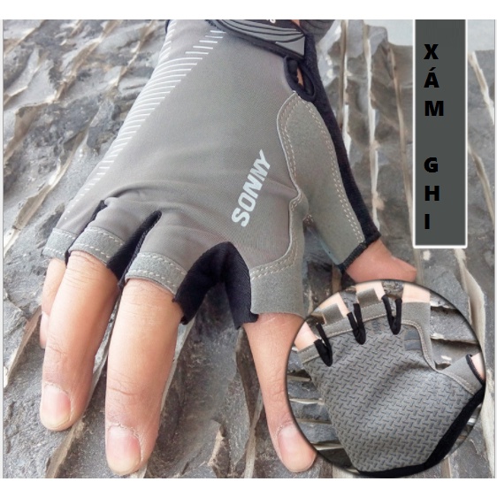 Găng tay xe đạp hở ngón dành cho nam và nữ