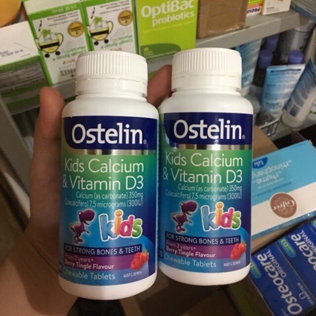 VIÊN BỔ SUNG CANXI & VITAMIN D3 OSTELIN KIDS 90 VIÊN XÁCH TAY ÚC