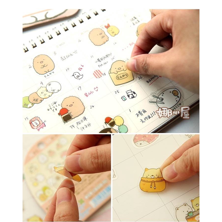 Nhãn dán chống thấm nước dùng trang trí đẹp mắt DIY Môt gói 50 miếng sticker Nhãn dán trang trí họa tiết hoạt hình sáng tạo cho sổ tay Sumikko Gurashi
