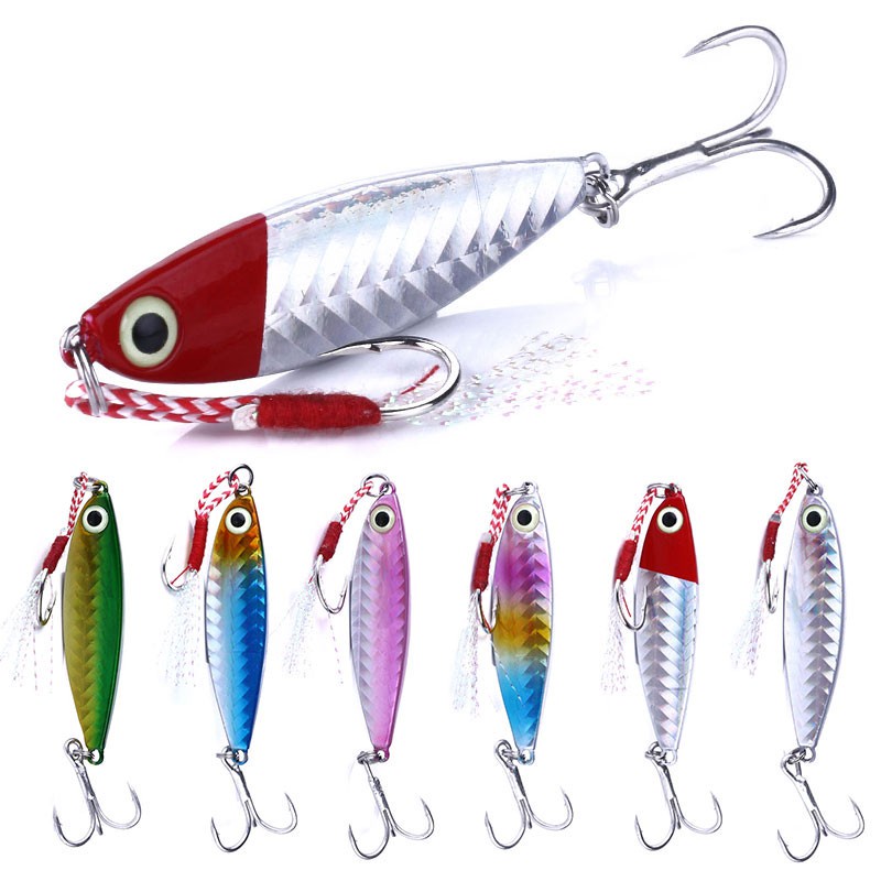 Mồi Jig Câu Biển 7G 10G 15G Mồi câu cá giả bằng kim loại lưỡi 3 tiêu + 1 lưỡi đơn