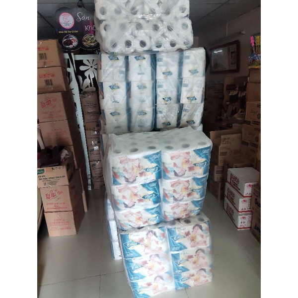 Giấy Vệ Sinh E'Mos Classic Xanh 2 Lớp (Lốc 10 Cuộn)