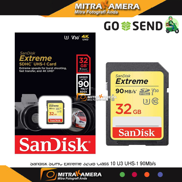 Thẻ Nhớ Sandisk Sdhc Extreme 32gb Class 10 U3 Uhs-1 90mb / S - Màu Đen