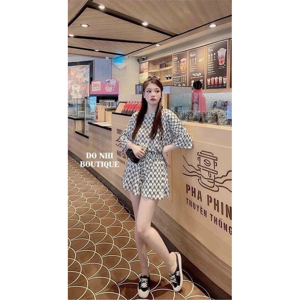 Set bộ thể thao đùi nữ NY🌸 bộ cộc đùi mùa hè áo cộc quần short đùi form rộng 2 màu đen, trắng 🌸 ulzzang🌸 sale🌸 freeship