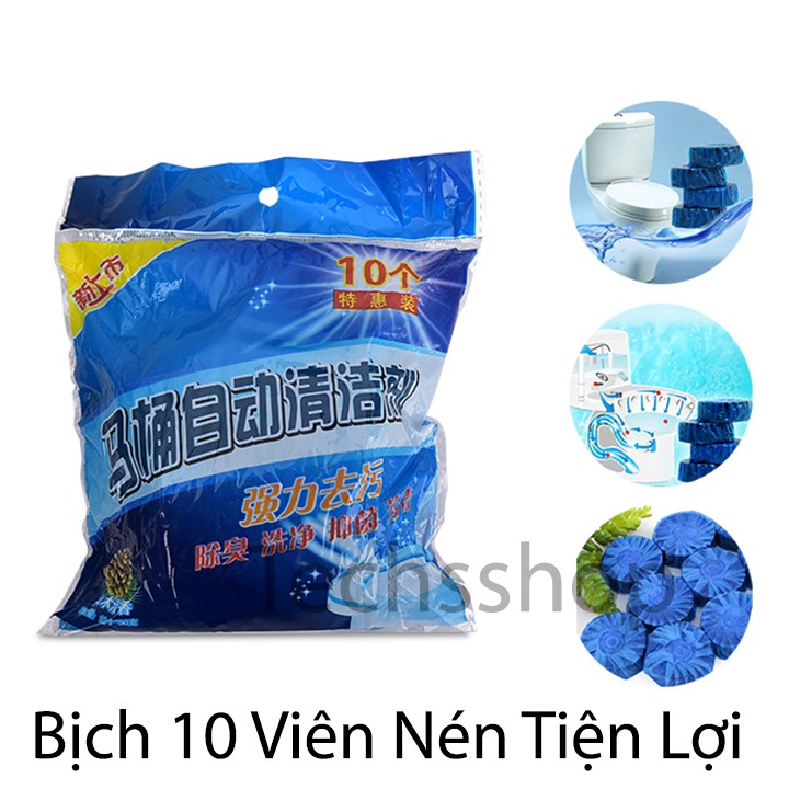 Viên nén tẩy bồn cầu - Bịch 10 viên nén bồn cầu - Khử mùi bồn cầu