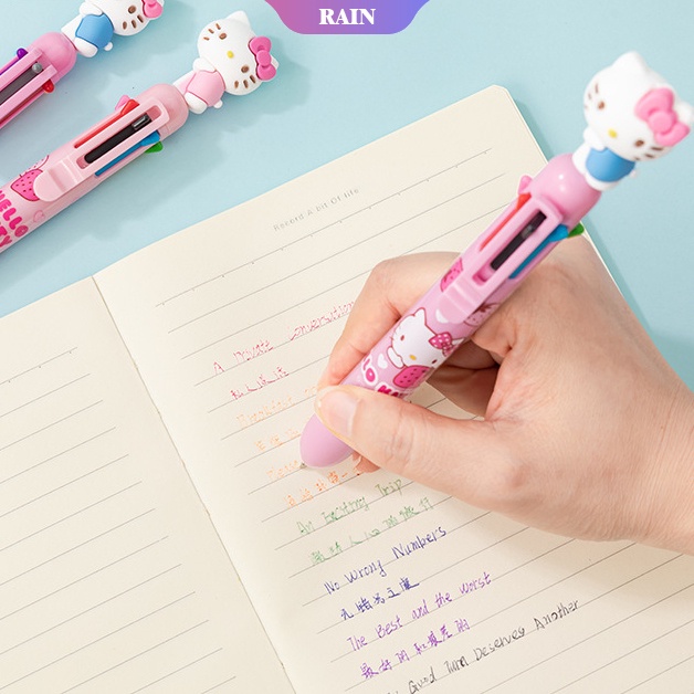 SANRIO 1 Bút Bi 8 Màu Họa Tiết Hoạt Hình Hello Kitty Xinh Xắn 0.7mm