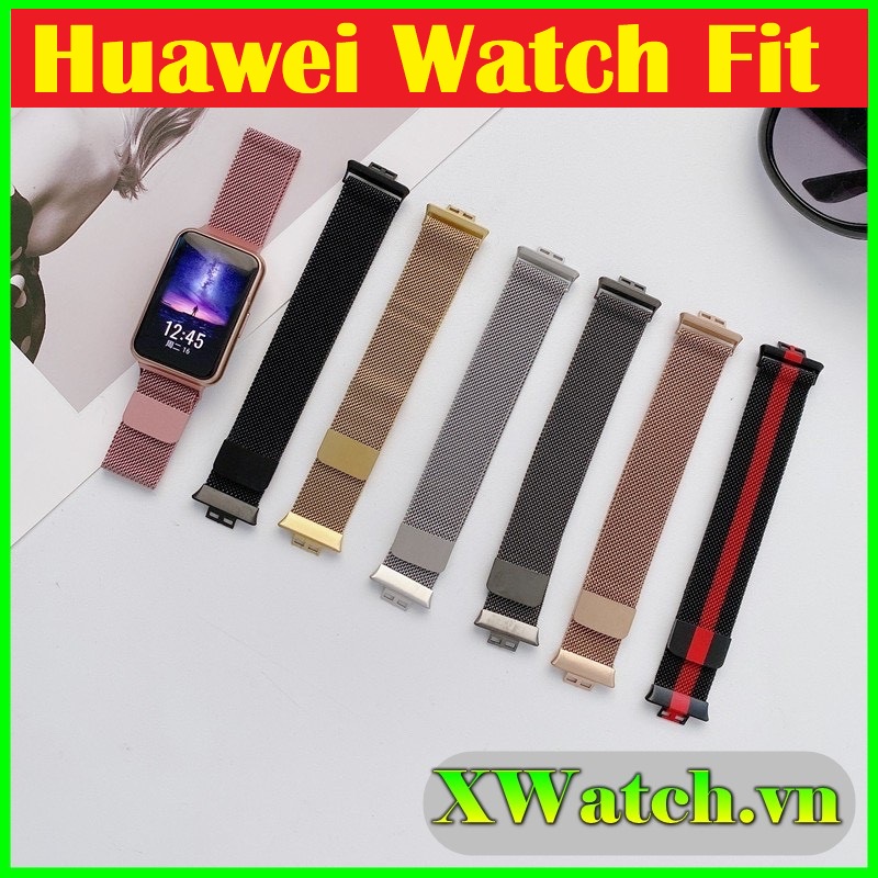 Dây đeo khóa nam châm kim loại thép không gỉ cho Huawei Watch Fit