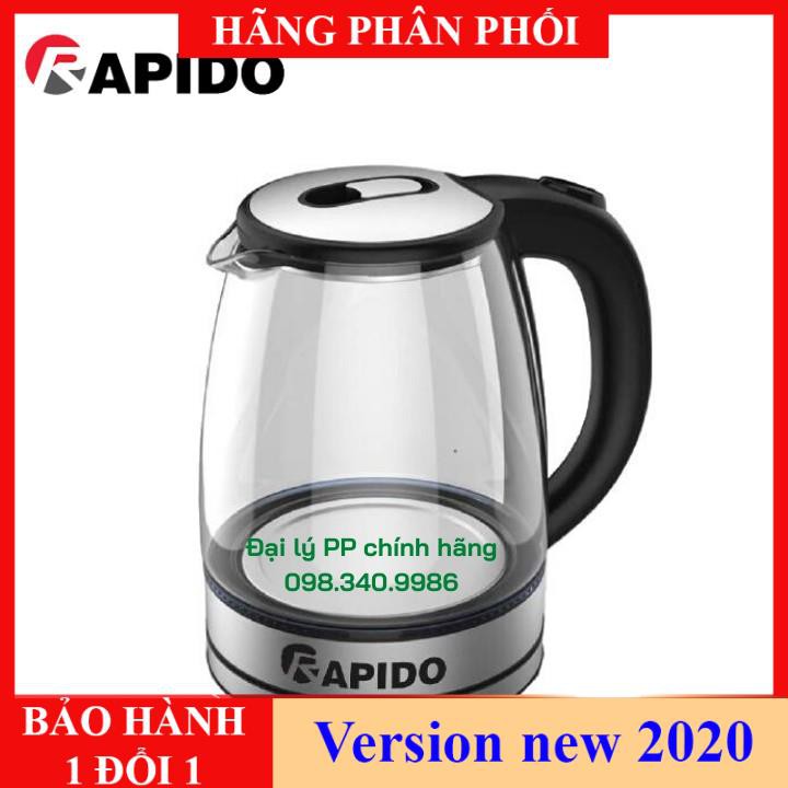 ✔️ Bình Siêu Tốc Thủy Tinh Rapido RK1818 Chính Hãng, Ấm Đun Nước Siêu Tốc Cách Nhiệt An Toàn, Công Suất Lớn [BH 1-1]