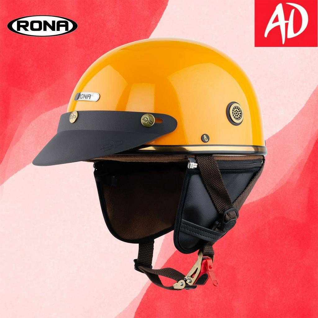 Mũ bảo hiểm 1/2 Rona pug có đệm cổ size 54-58cm đi xe máy