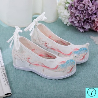 Giày hán phục cổ trang đế mềm nâng chiều cao phong cách cổ điển thời trang cho nữ