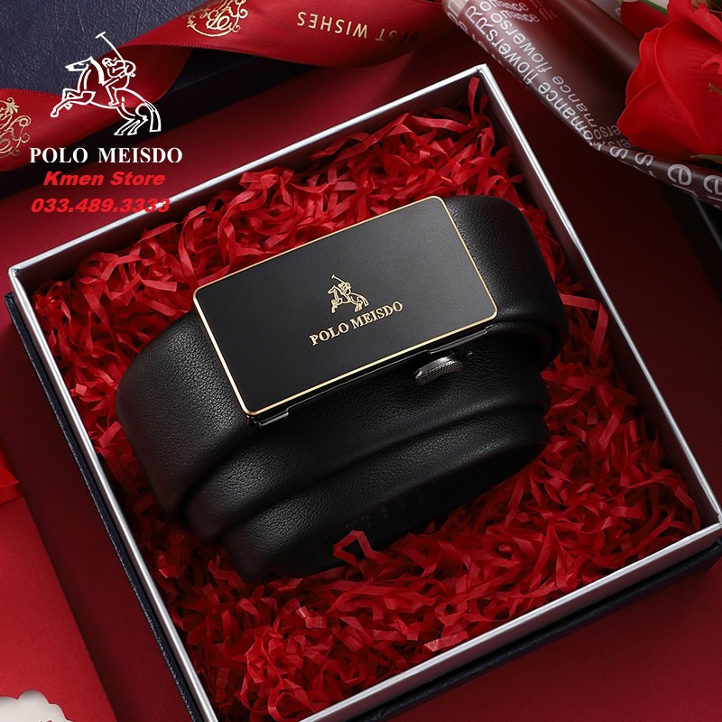 Thắt Lưng Nam Dây Nịt Nam Da Bò Thật Cao Cấp Full Hộp POLO MEISDO PL23