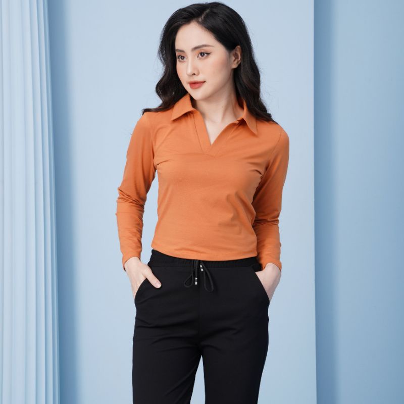 Áo thun thu đông polo dài tay cổ trụ hàng zara VNXK,dáng ôm,chất cotton cao cấp mềm mịn co giãn thoáng khí