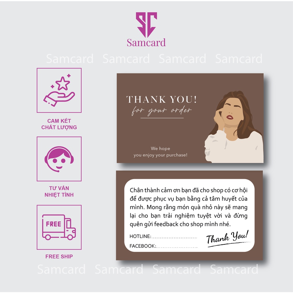 Thiệp cảm ơn khách hàng, card cảm ơn khách hàng có sẵn tại shop Samcard