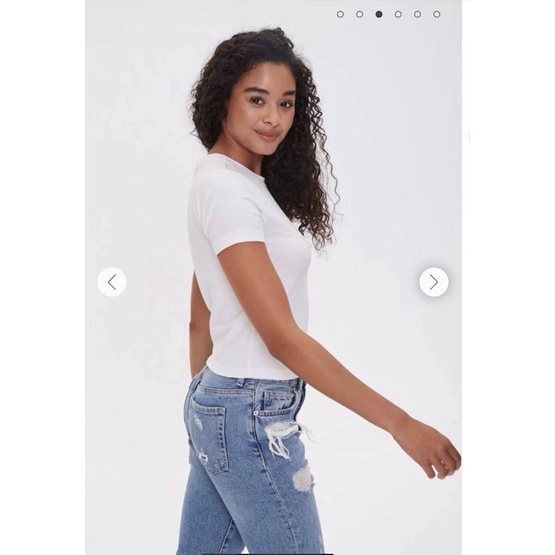 Áo croptop trắng  in bông hồng vnxk