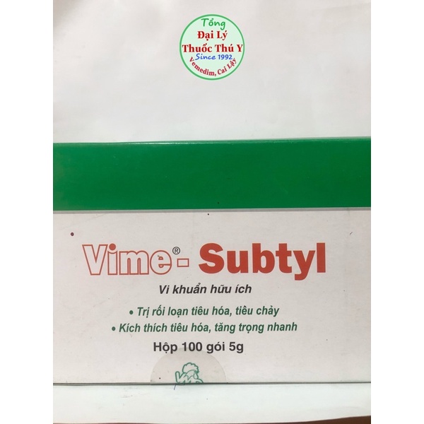 vime subtyl hộp 100 gói men tiêu hoá tốt cho chó mèo, gia súc, gia cầm