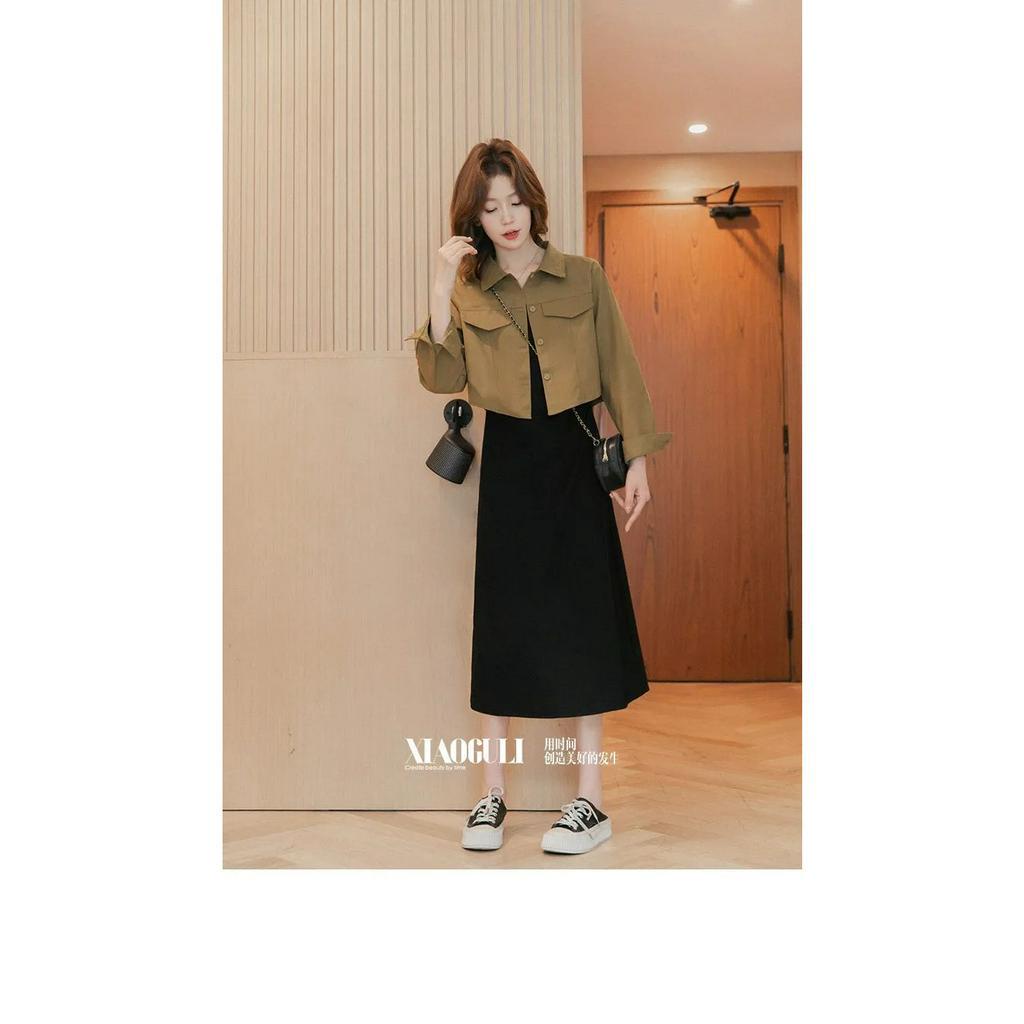 SUXI Đầm Midi Dáng Dài Không Tay Màu Đen Trơn Thời Trang Mùa Hè Cho Nữ