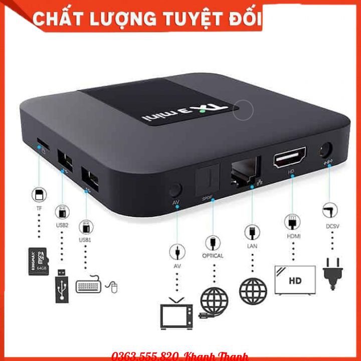 TV BOX TX3 Mini (Amlogic S905W QuadCore/2G/16G) CÓ BLUETOOOTH - Android TV Box Tx3 mini Ram 2GB