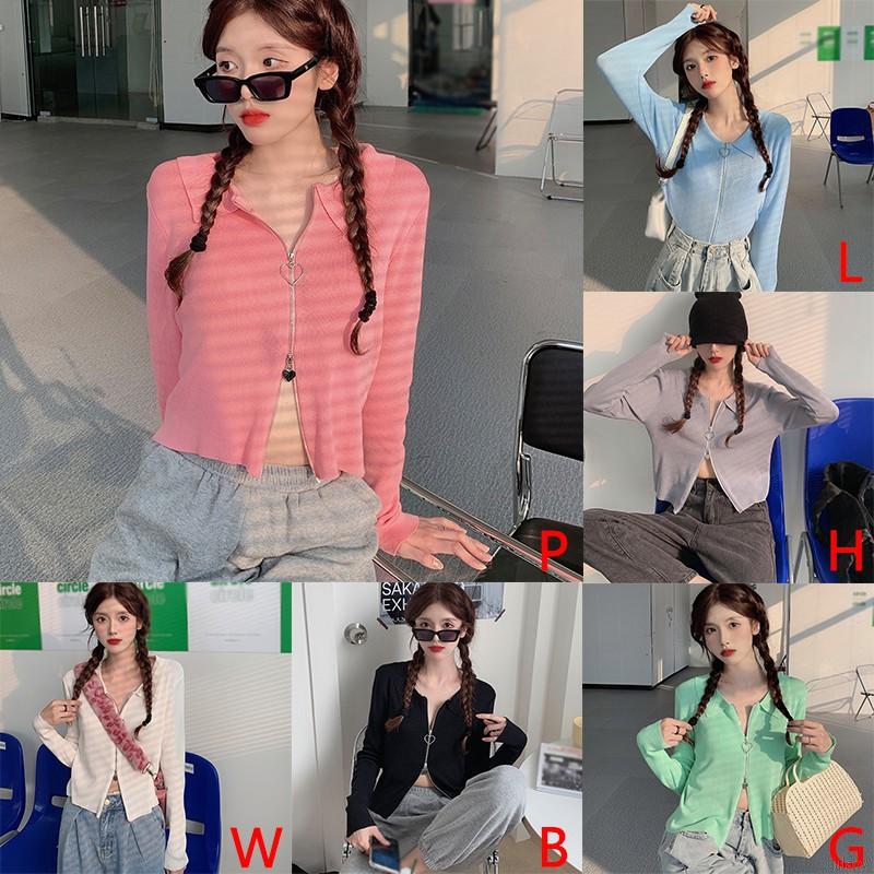 Áo Cardigan Dệt Kim Tay Dài Màu Trơn Phong Cách Hàn Quốc Dành Cho Nữ | BigBuy360 - bigbuy360.vn