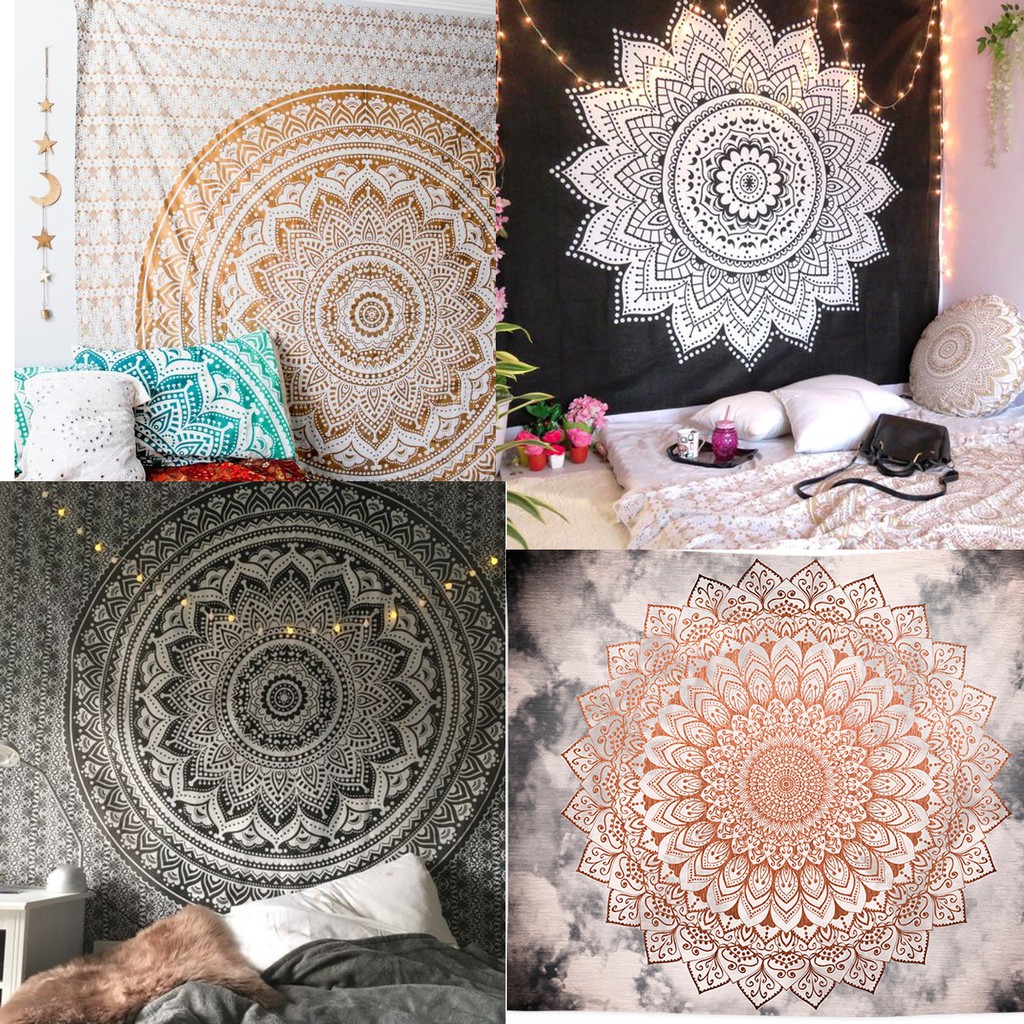 Tranh vải Mandala -19 mẫu,1M5*1M3  tặng kèm đinh và kẹp tranh
