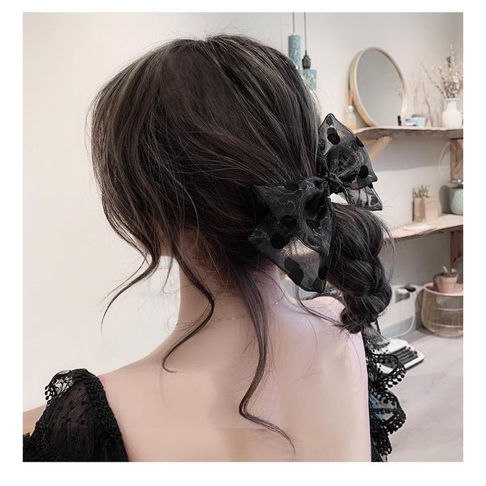 Kẹp tóc Minezo nơ chấm bi nhiều màu phong cách Hàn Quốc KT35