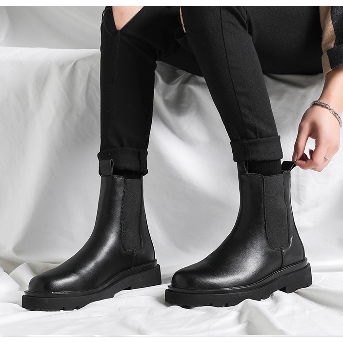 [DA XỊN + FULL BOX] Giày bốt da nam - Chelsea Boots - tăng chiều cao 7 cm (Hàng siêu cấp) | WebRaoVat - webraovat.net.vn