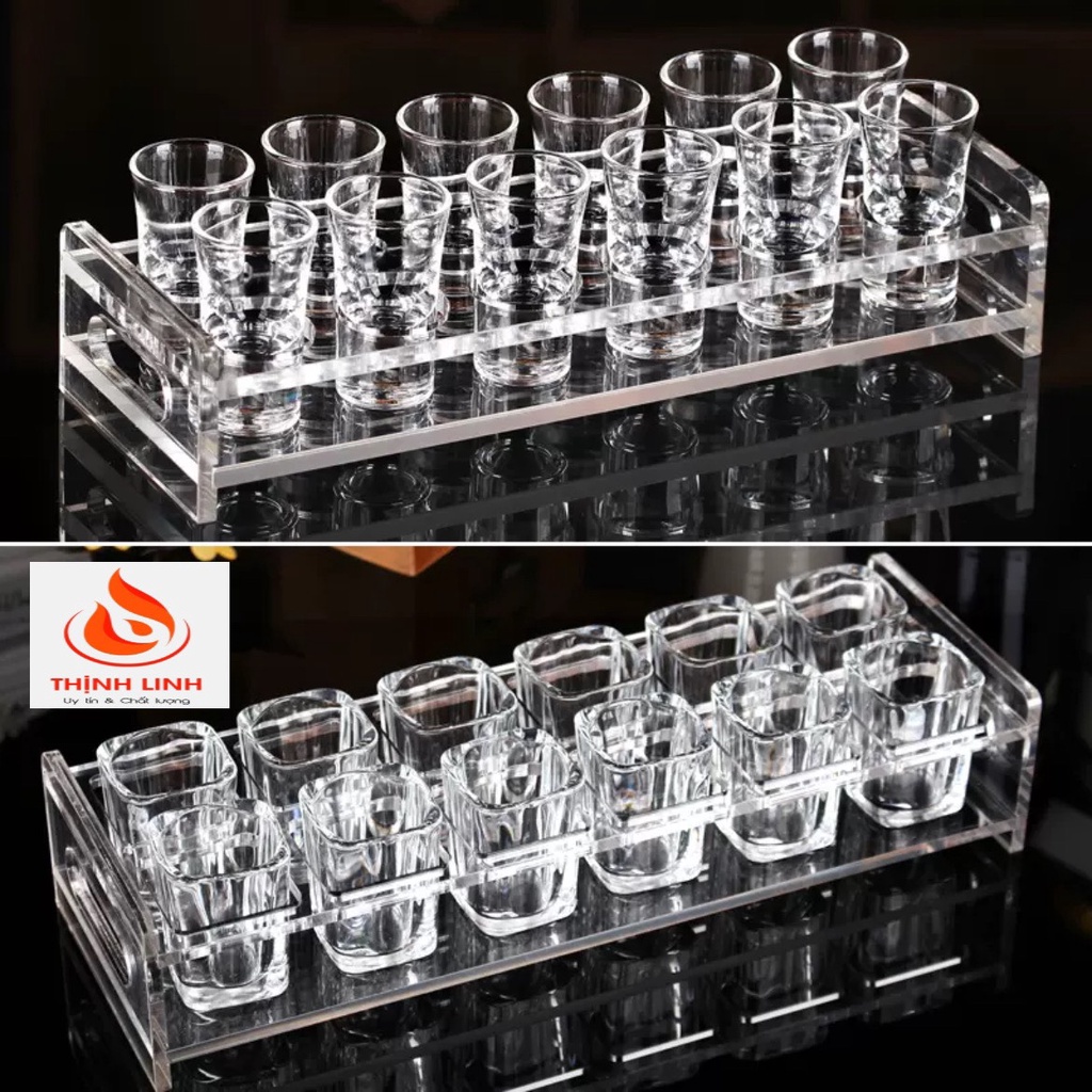 Khay Kệ Mica Đựng Ly Rượu 6 ô, 12 ô, 18 ô
