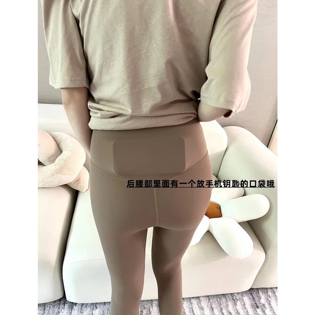 Cocory vn Quần Legging Thể Thao Màu Trơn Lưng Cao Size M-3XL Thời Trang Mùa Thu Cho Nữ