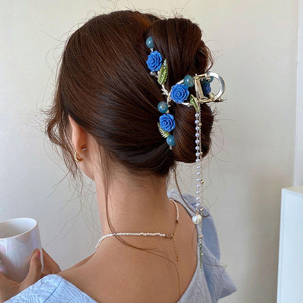 Kẹp Tóc Hình Hoa Hồng / Cá Mập Phối Tua Rua Dễ Thương Cho Bé Gái