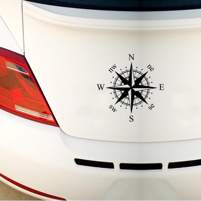 Miếng Dán Vinyl Hình La Bàn Chống Thấm Nước Trang Trí Xe Hơi/Laptop/Xe Mô Tô