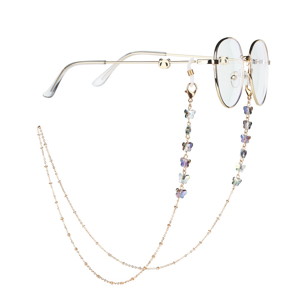 Fashion Glasses Chains Eyewear Accessories Reading Glasses Cords Sunglasses Lanyards Women Anti-lost Metal Crystal Beaded Eyeglasses Strap/Multicolor