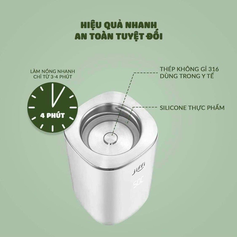 Máy hâm sữa cầm tay đi động không dây Jiffi 3.0