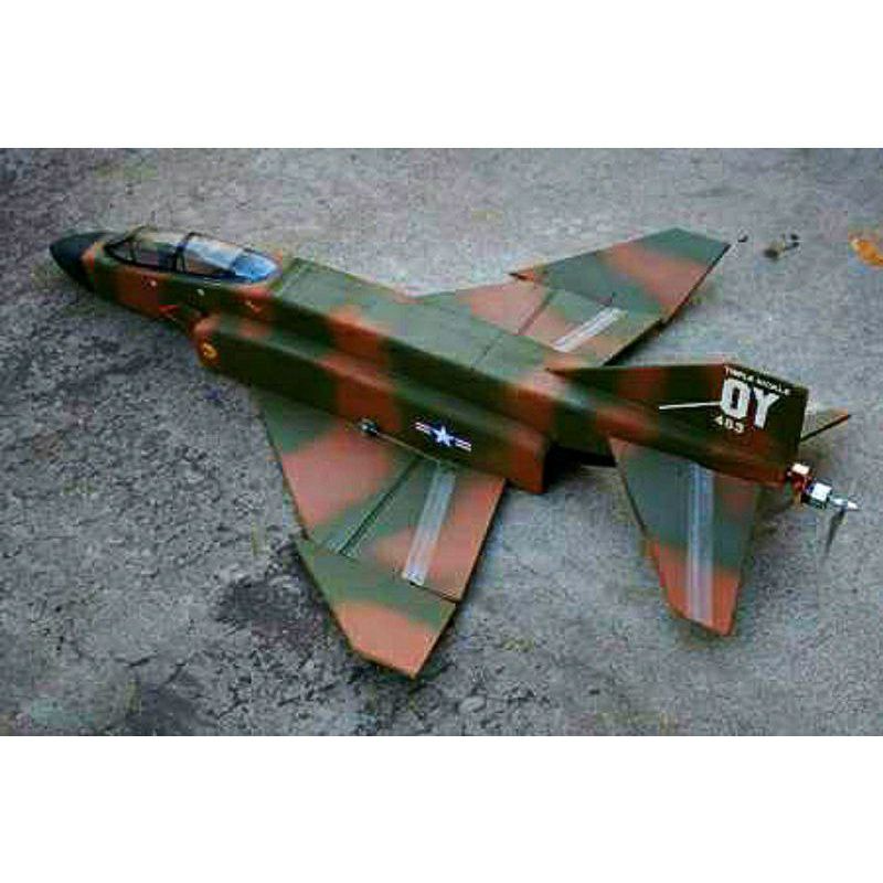 Bộ vỏ kit máy bay F-4 Fantom 3lớp cánh sải 72cm (Tặng đế gỗ,1 horn gỗ đuôi,carbon cánh ele)
