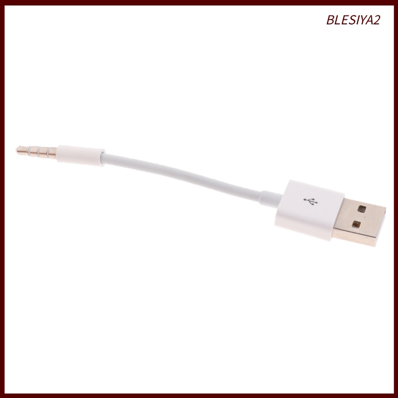 [BLESIYA2] White AUX Audio to USB 2.0 Male Adapter Cable 3.5MM Charging Cable Cord for iPod