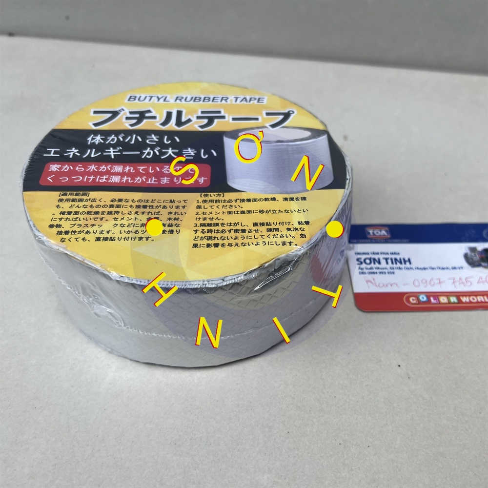 Băng Keo Chống Thấm NHẬT BẢN BUTYL RUBBER TAPE Dán Tường Chống Dột Mái Tôn Dính Xi Măng Gỗ Tường