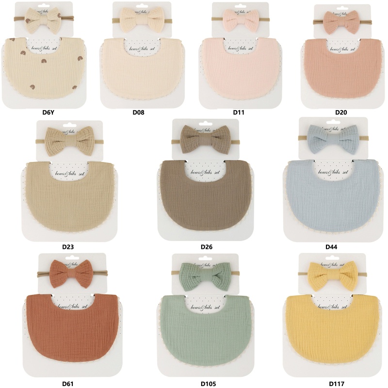 Yếm Ăn Co Giãn Đính Nơ Xinh Xắn Dành Cho Bé